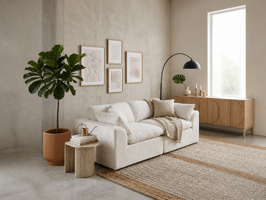 Cloud-Like Chenille Modular 2-Seater Sofa
